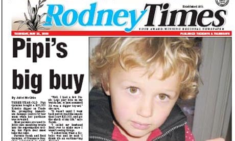 Three-year-old Pipi featured in the Rodney Times