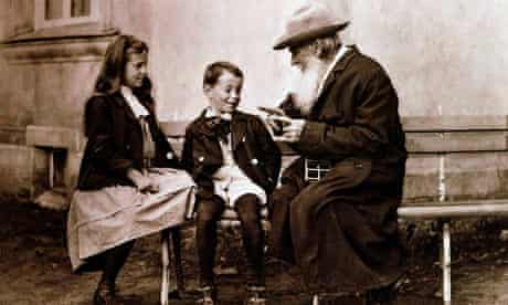 Leo Tolstoy with his grandchildren