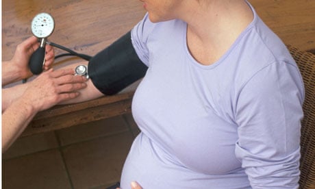 Measuring blood pressure from a pregnant woman