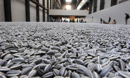 Tate Stops Visitors Trampling On Sunflower Seeds Turbine Hall The Guardian