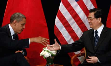 Barack Obama meets with China's president Hu Jintao as part of the G20 summit in Seoul