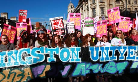 Students protest against rise in tuition fees