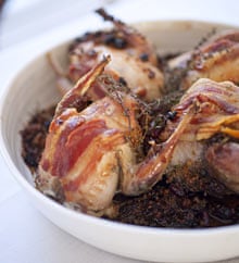 Partridge with fruit and couscous stuffing