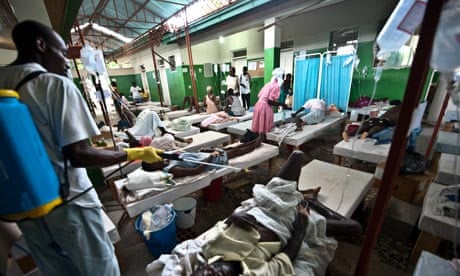 Cholera sufferers in Port-au-Prince, Haiti