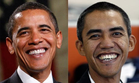 Combination photo of Barack Obama and a photographer who resembles him