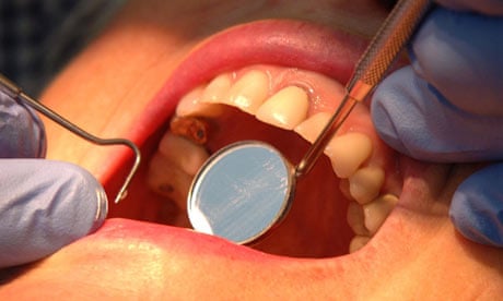 Patient being treated at the dentist