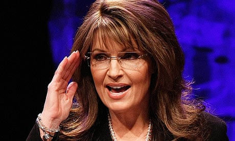 Sarah Palin addresses attendees at the national tea party convention in Nashville, Tennessee.