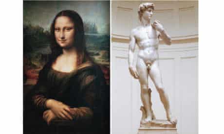 Leonardo's Mona Lisa and Michelangelo's David