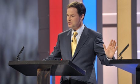 Nick Clegg at the first leadership debate