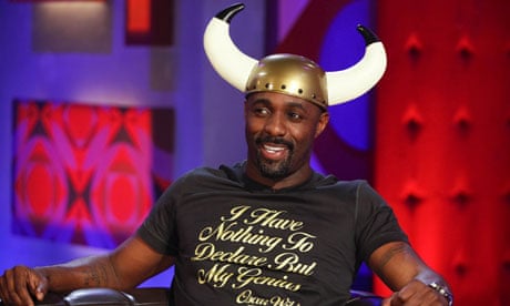 Idris Elba wears Viking helmet
