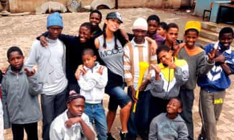 Chantelle Tagoe with boys in Hillbrow, Johannesburg, in Wags, Kids and World Cup Dreams.