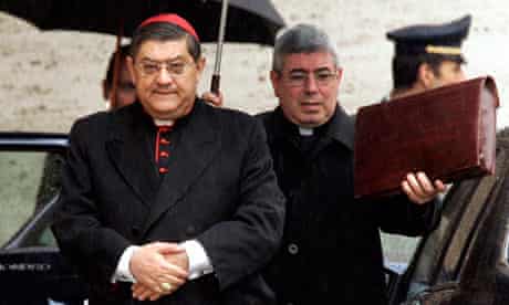 Cardinal Crescenzio Sepe leaving a meeting in Vatican City