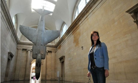 Fiona Banner with her installation at Tate Britain