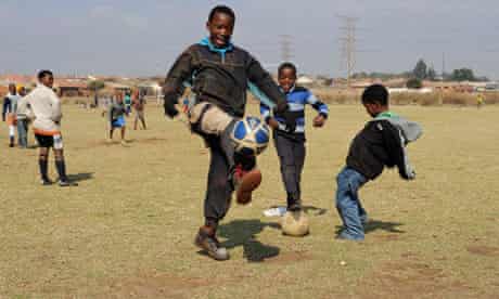 members of the team Jabulani Arsenal play in Soweto