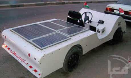 the solar car built by students at Palestine Polytechnic University in Hebron