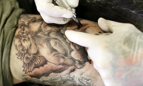 A tattoo taking shape at Woody's Tattoo Studio