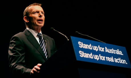 Australian opposition leader Tony Abbott launches his coalition campaign in Brisbane.