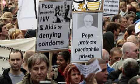 Protest against the Pope's state visit to the UK