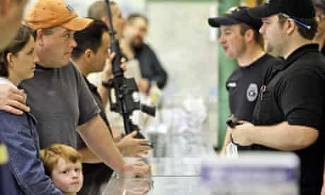 Customers in a Texas gun shop
