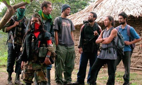 Mark Henderson with fellow captives in Colombia, 2003