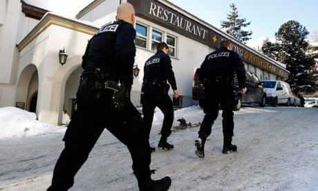 Police patrol near the Davos hotel