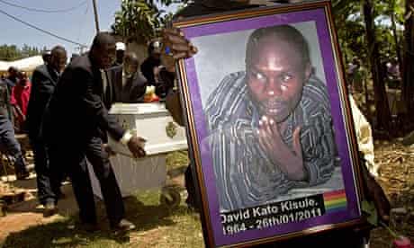 The funeral of Ugandan gay community activist David Kato