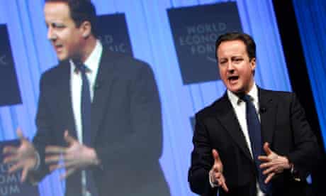 David Cameron speaking in Davos
