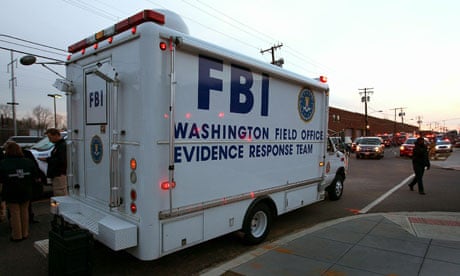 FBI van outside Washington DC postal office