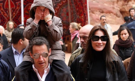 Nicolas Sarkozy and Carla Bruni visit  Petra in Jordan with Bruni's son Aurélien