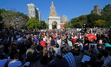 Occupy Wall Street protesters gather in Washington Square Park, New York