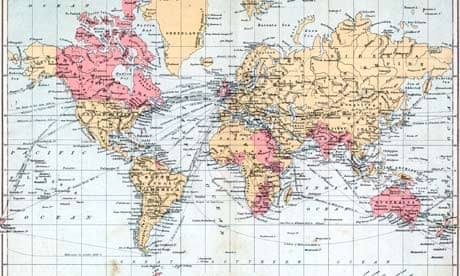 A map of c 1900 showing British empire in red