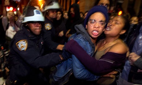 Police clear the Occupy Wall Street protestors in the early hours of Tuesday morning