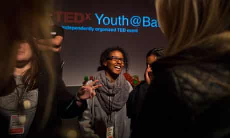 Sixthformers introduce themselves to each other at the TEDxYouth@Bath event