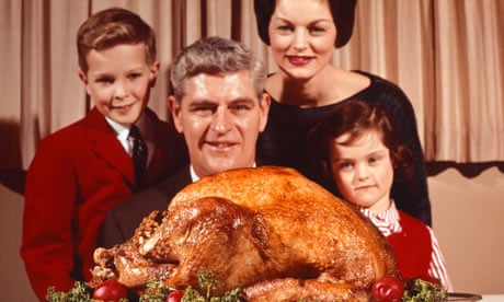 A family celebrates Thanksgiving in America