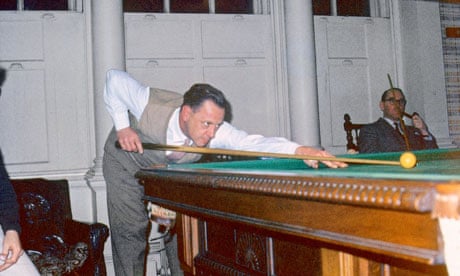 Arthur Morrison at his billiard table