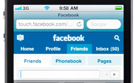 Facebook on a smart phone