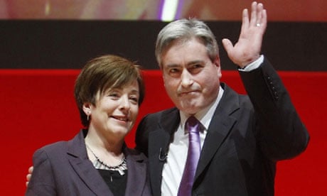Scottish Labour leader Iain Gray and his wife Gil Gray at the party conference in Dundee.