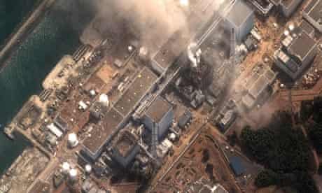 Ariel shot of Fukushima Daiichi nuclear plant in Japan