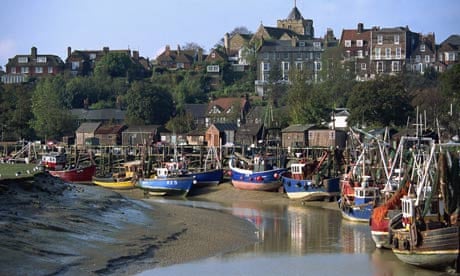 Fishing boats on the river Rother in Rye, Sussex.