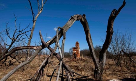 The abandoned village of Kazhushki near the Chernobyl nuclear reactor