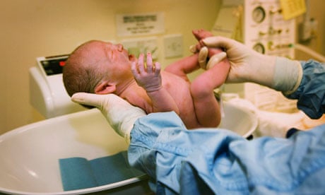 Newborn baby in a maternity unit