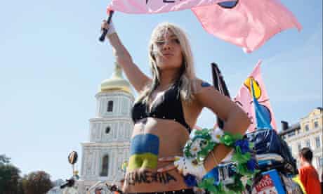 Femen activisits at a protest in Kiev in 2010