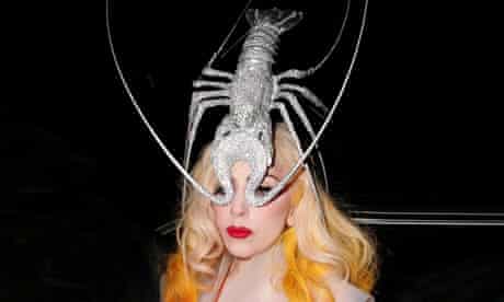 Lady Gaga wearing her Lobster hat in London, March 2010