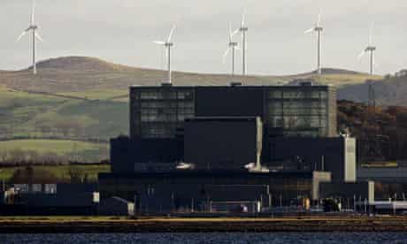 A windfarm near Hunterston power station in Largs, Scotland