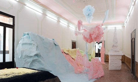 Karla Black's solo exhibition in the Palazzo Pisani, Venice