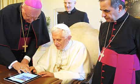 Pope Benedict XVI launches the new Vatican website with a tweet sent from an iPad.