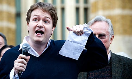 Johann Hari protesting the state visit of Pope Benedict XVI to the UK, last year.