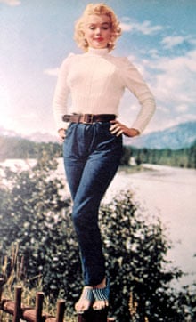 Marilyn Monroe wearing jeans in the early 1960s