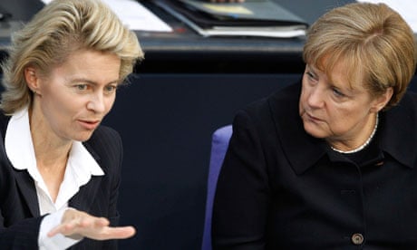 Ursula von der Leyen with Angela Merkel
