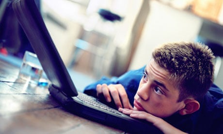 teenager on a computer